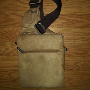 Travelon khaki Suede Zip Crossbody